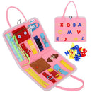 Busy Board Montessori Portátil – Placa Sensorial Dobrável para Aprendizado e Coordenação Motora