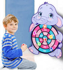 Jogo de Dardos Infantil com Bolas Adesivas – Painel Educativo de Velcro em Formato de Animais